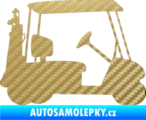 Samolepka Golfista 012 pravá 3D karbon zlatý