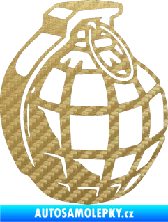 Samolepka Granát pravá 3D karbon zlatý