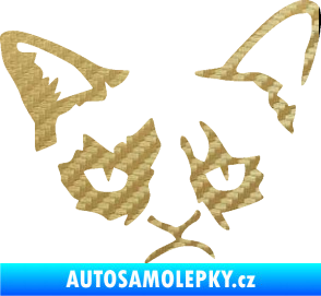 Samolepka Grumpy cat 001 pravá 3D karbon zlatý