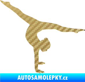 Samolepka Gymnastka 005 pravá 3D karbon zlatý