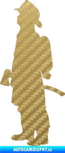 Samolepka Hasič 002 levá 3D karbon zlatý