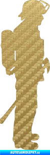 Samolepka Hasič 003 pravá 3D karbon zlatý
