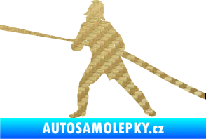 Samolepka Hasič 009 levá 3D karbon zlatý