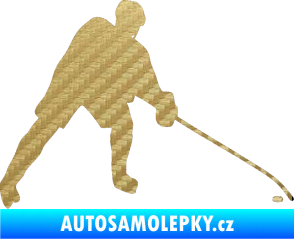Samolepka Hokejista 002 pravá 3D karbon zlatý