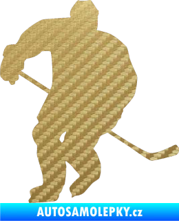 Samolepka Hokejista 020 levá 3D karbon zlatý