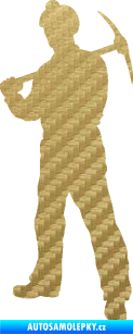 Samolepka Horník 001 levá 3D karbon zlatý