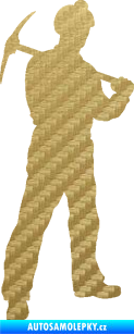 Samolepka Horník 001 pravá 3D karbon zlatý