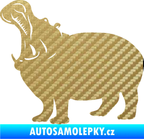 Samolepka Hroch 002 levá 3D karbon zlatý