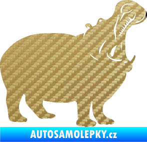 Samolepka Hroch 002 pravá 3D karbon zlatý