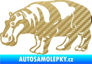 Samolepka Hroch 003 levá 3D karbon zlatý