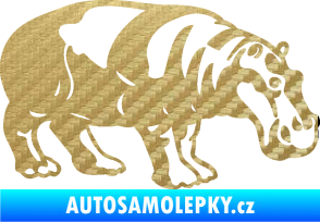 Samolepka Hroch 003 pravá 3D karbon zlatý