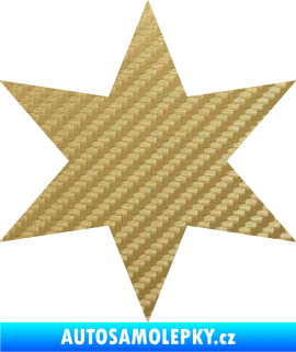 Samolepka Hvězda 002 3D karbon zlatý