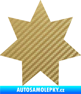Samolepka Hvězda 003 3D karbon zlatý