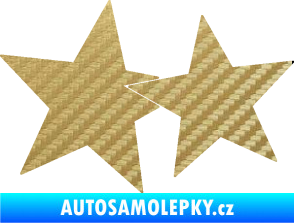 Samolepka Hvězdy 002 levá spojené 3D karbon zlatý