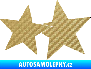 Samolepka Hvězdy 002 pravá spojené 3D karbon zlatý