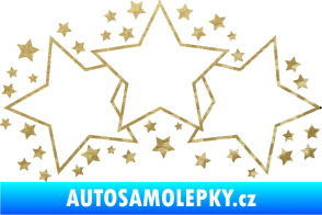Samolepka Hvězdy a hvězdičky dekor 3D karbon zlatý
