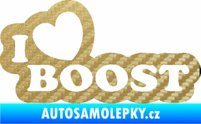 Samolepka I love boost 001 3D karbon zlatý