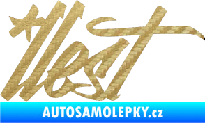 Samolepka Illest 002 3D karbon zlatý