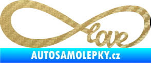 Samolepka Infinity 004 love 3D karbon zlatý
