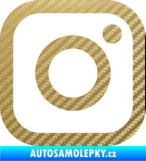Samolepka Instagram logo 3D karbon zlatý