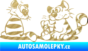 Samolepka Interiér 010 pravá kočičky 3D karbon zlatý