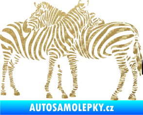 Samolepka Interiér 019 levá zebry 3D karbon zlatý