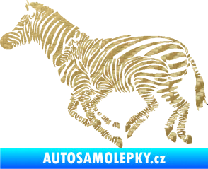 Samolepka Interiér 020 levá zebry 3D karbon zlatý
