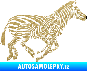 Samolepka Interiér 020 pravá zebry 3D karbon zlatý