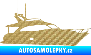 Samolepka Jachta 001 pravá 3D karbon zlatý