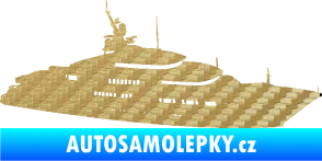 Samolepka Jachta 003 pravá 3D karbon zlatý