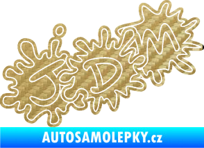 Samolepka JDM kaňky 002 3D karbon zlatý