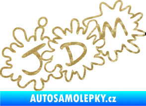 Samolepka JDM kaňky 3D karbon zlatý