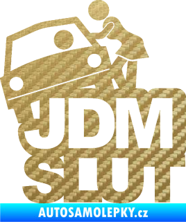 Samolepka JDM Slut 001 3D karbon zlatý