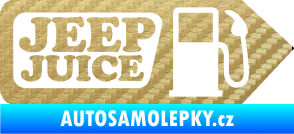 Samolepka Jeep juice symbol tankování 3D karbon zlatý