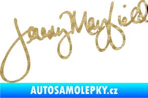 Samolepka Podpis Jeremy Mayfield  3D karbon zlatý