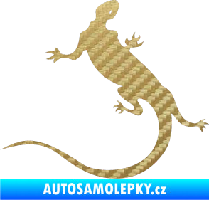 Samolepka Ještěrka 004 levá 3D karbon zlatý