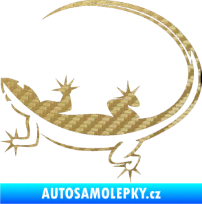 Samolepka Ještěrka 010 levá 3D karbon zlatý