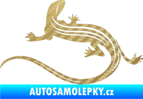 Samolepka Ještěrka 011 levá 3D karbon zlatý