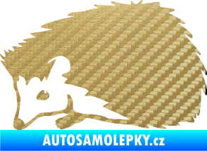 Samolepka Ježek 002 levá 3D karbon zlatý