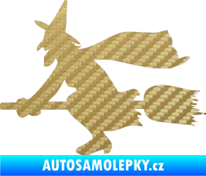 Samolepka Ježibaba levá 3D karbon zlatý