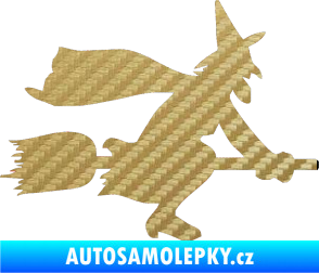 Samolepka Ježibaba pravá 3D karbon zlatý