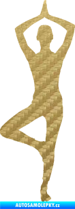 Samolepka Jóga 003 levá 3D karbon zlatý