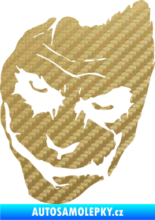 Samolepka Joker 002 levá tvář 3D karbon zlatý