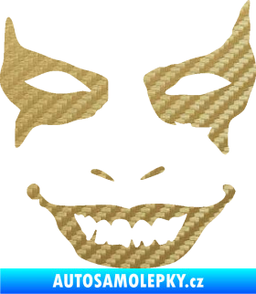 Samolepka Joker 004 tvář pravá 3D karbon zlatý
