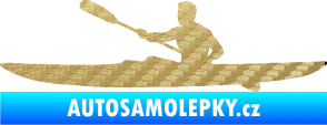 Samolepka Kajakář 003 levá 3D karbon zlatý