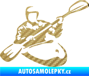 Samolepka Kajakář 004 pravá 3D karbon zlatý