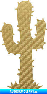 Samolepka Kaktus 001 levá 3D karbon zlatý