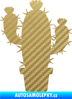 Samolepka Kaktus 003 levá 3D karbon zlatý