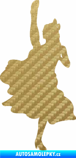 Samolepka Kankán 001 levá tanečnice 3D karbon zlatý