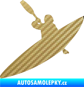 Samolepka Kanoista 001 levá 3D karbon zlatý